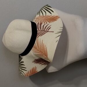 Island Beach Leaf Print Beach Sun Hat